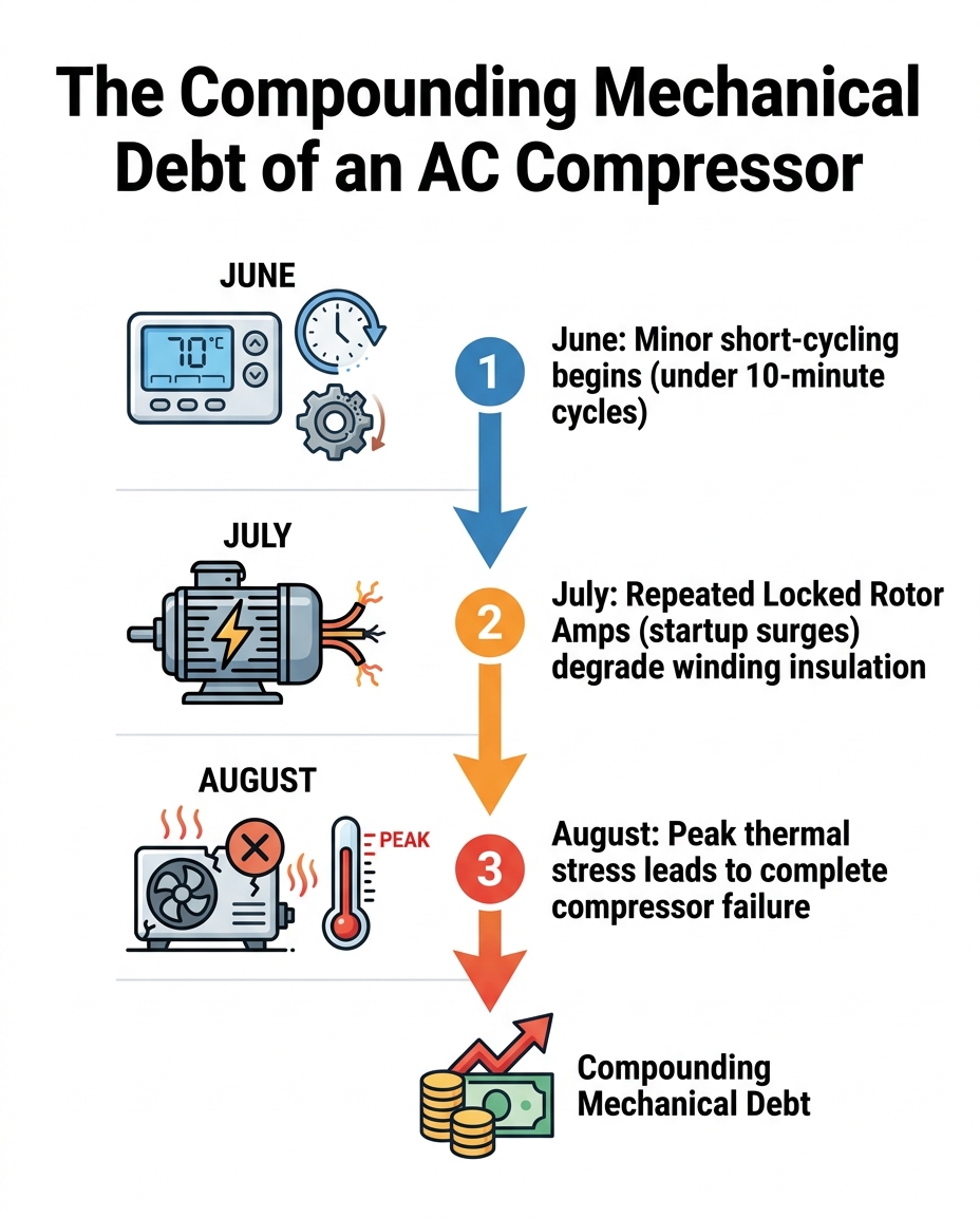 The Compounding Mechanical Debt of an AC Compressor