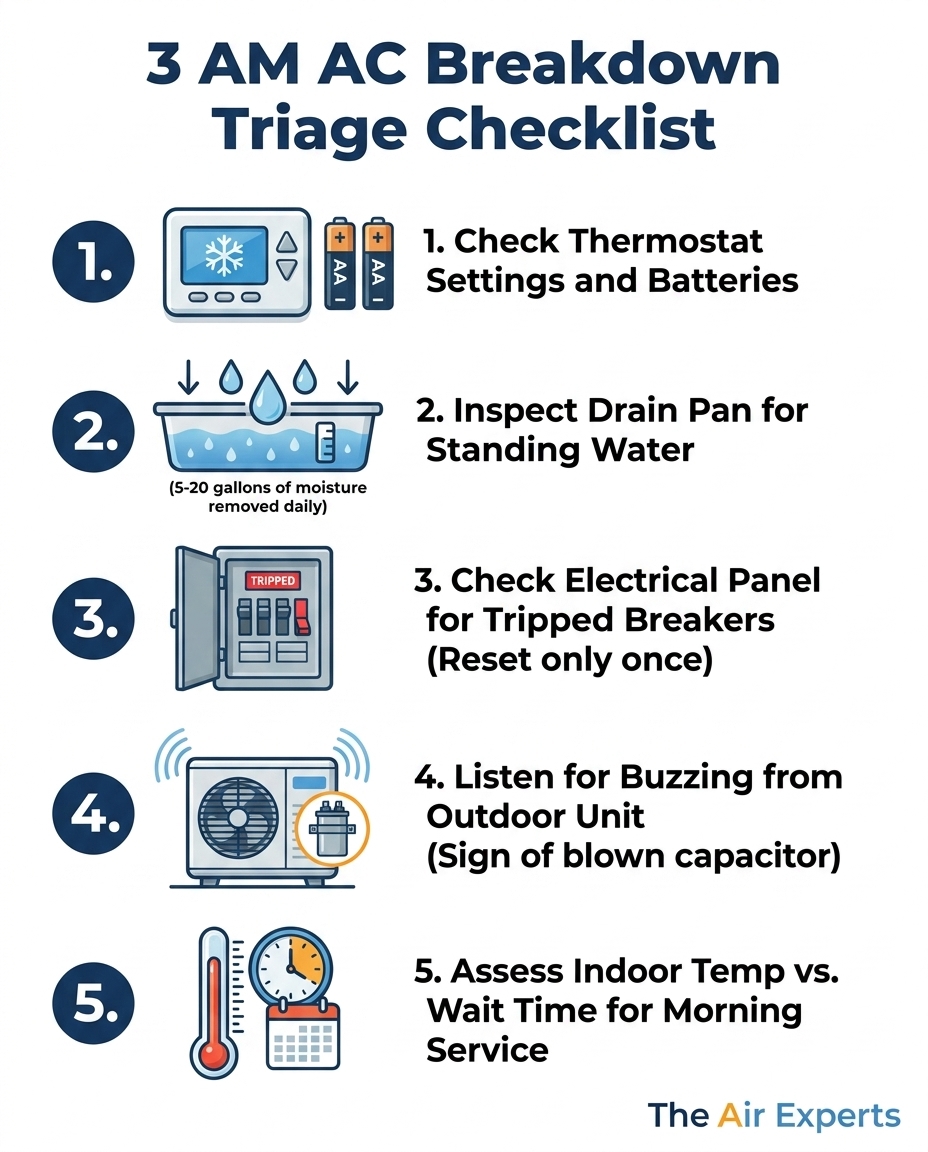 3 AM AC Breakdown Triage Checklist