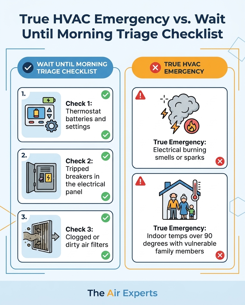 True HVAC Emergency vs. Wait Until Morning Triage Checklist