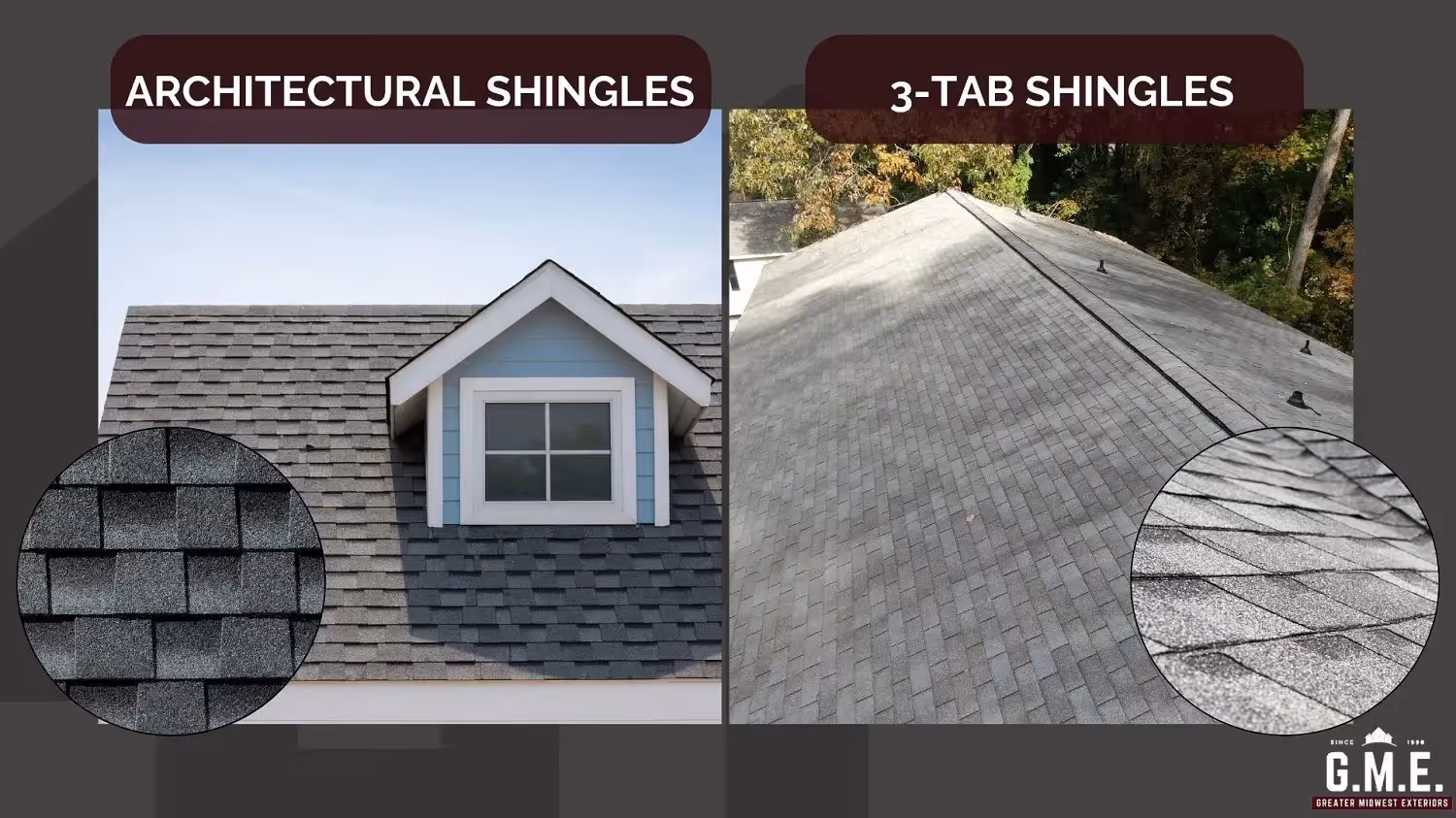 Architectural shingles vs. 3-tab shingles