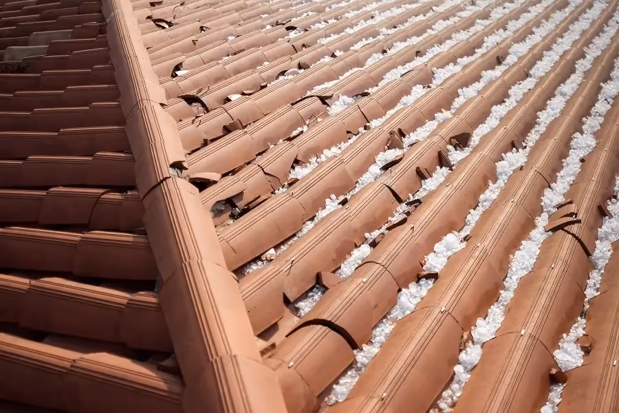 hail damage of a roof