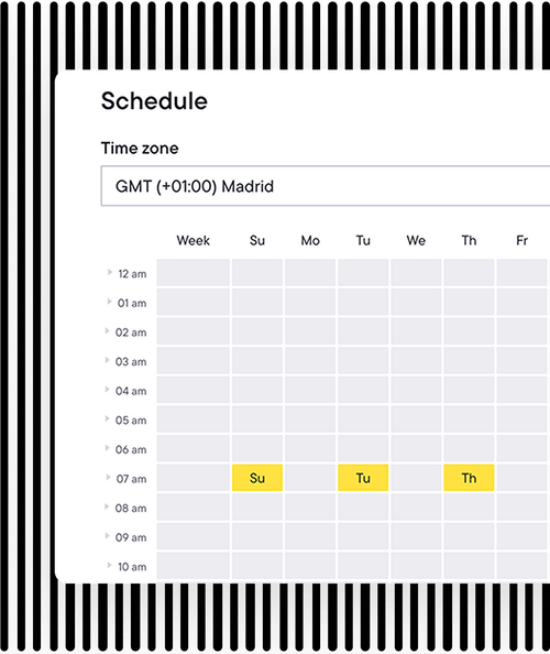 Daily updates schedule, crop
