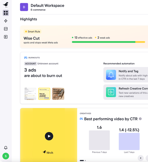Workspaces interface Birch