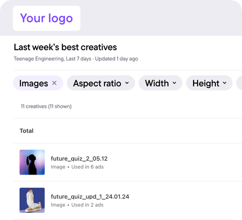White label reports, interface Bïrch