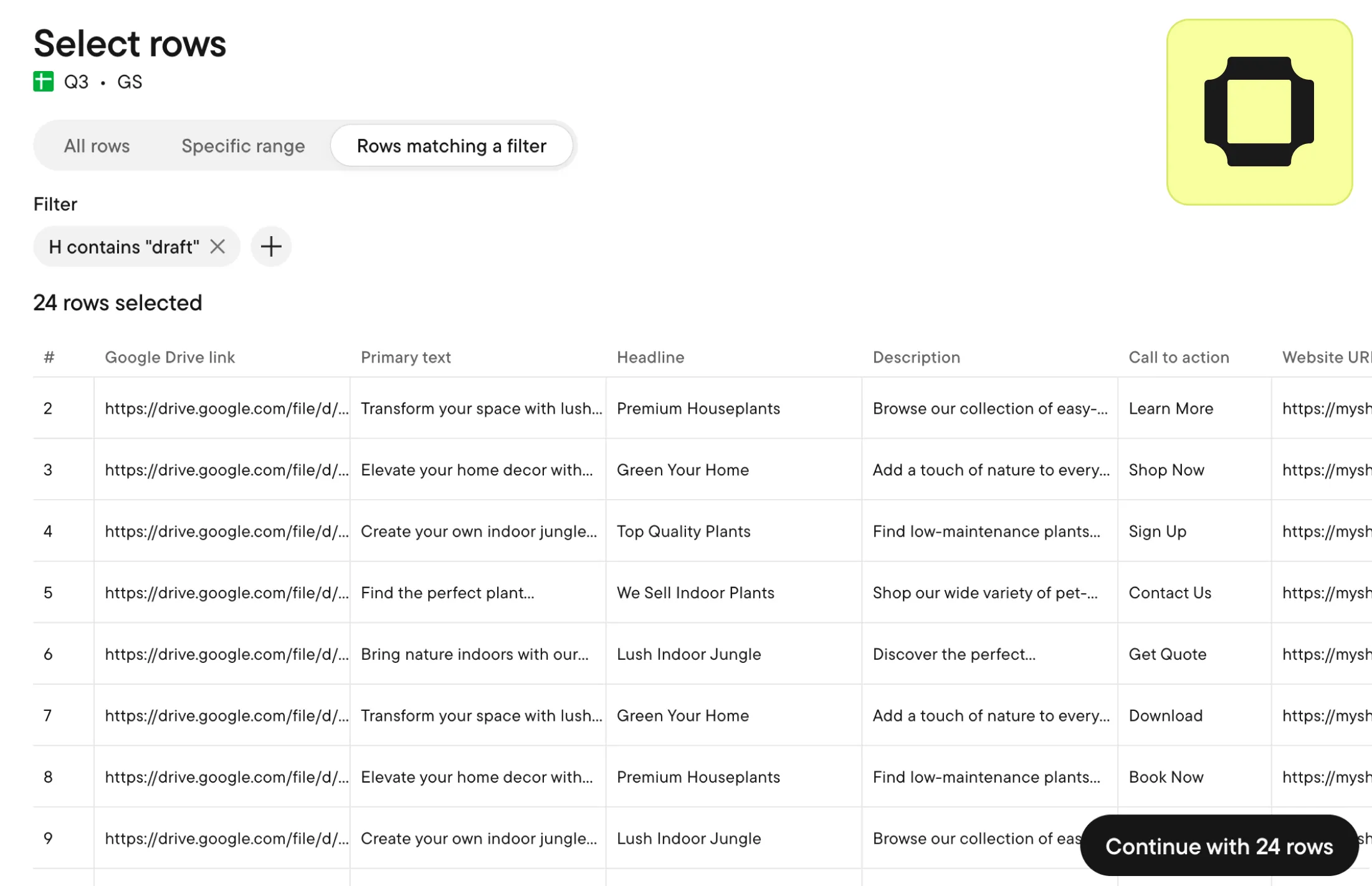 Filter what to launch by status