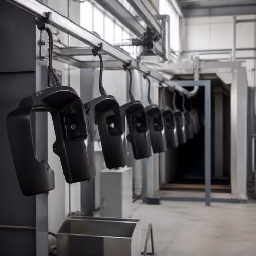 Verniciatura di componenti in materie plastiche su linea industriale
