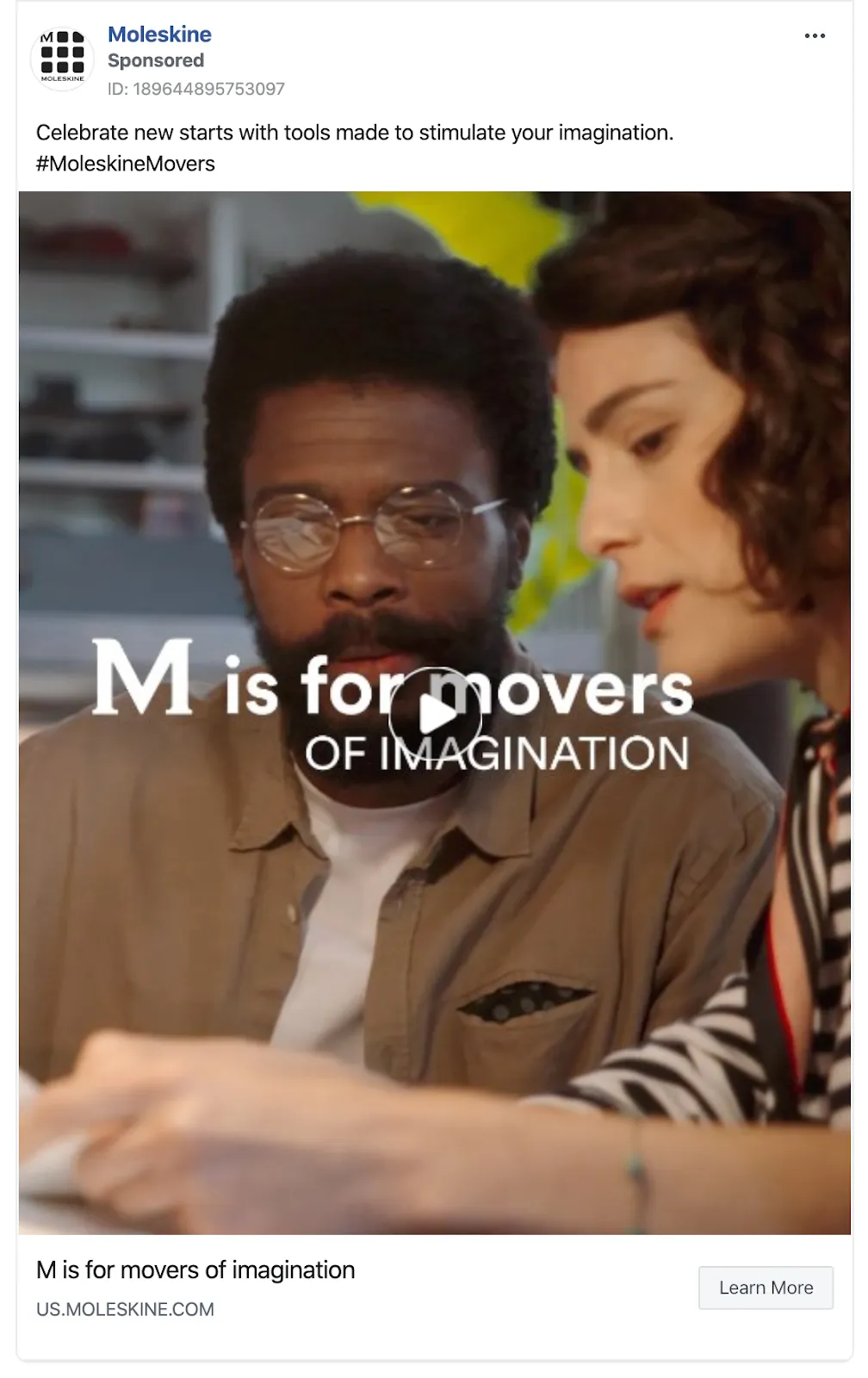 Customer story Facebook ad example