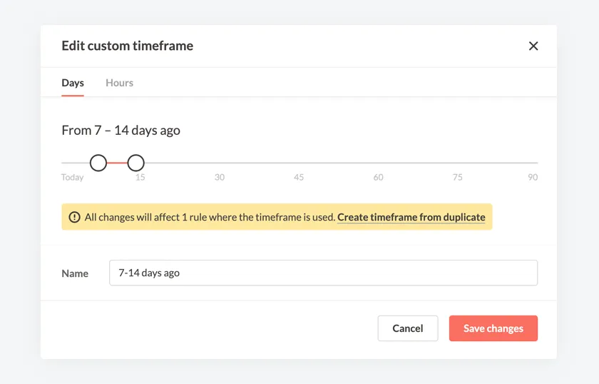 Make your own custom time frames in Revealbot automated rules