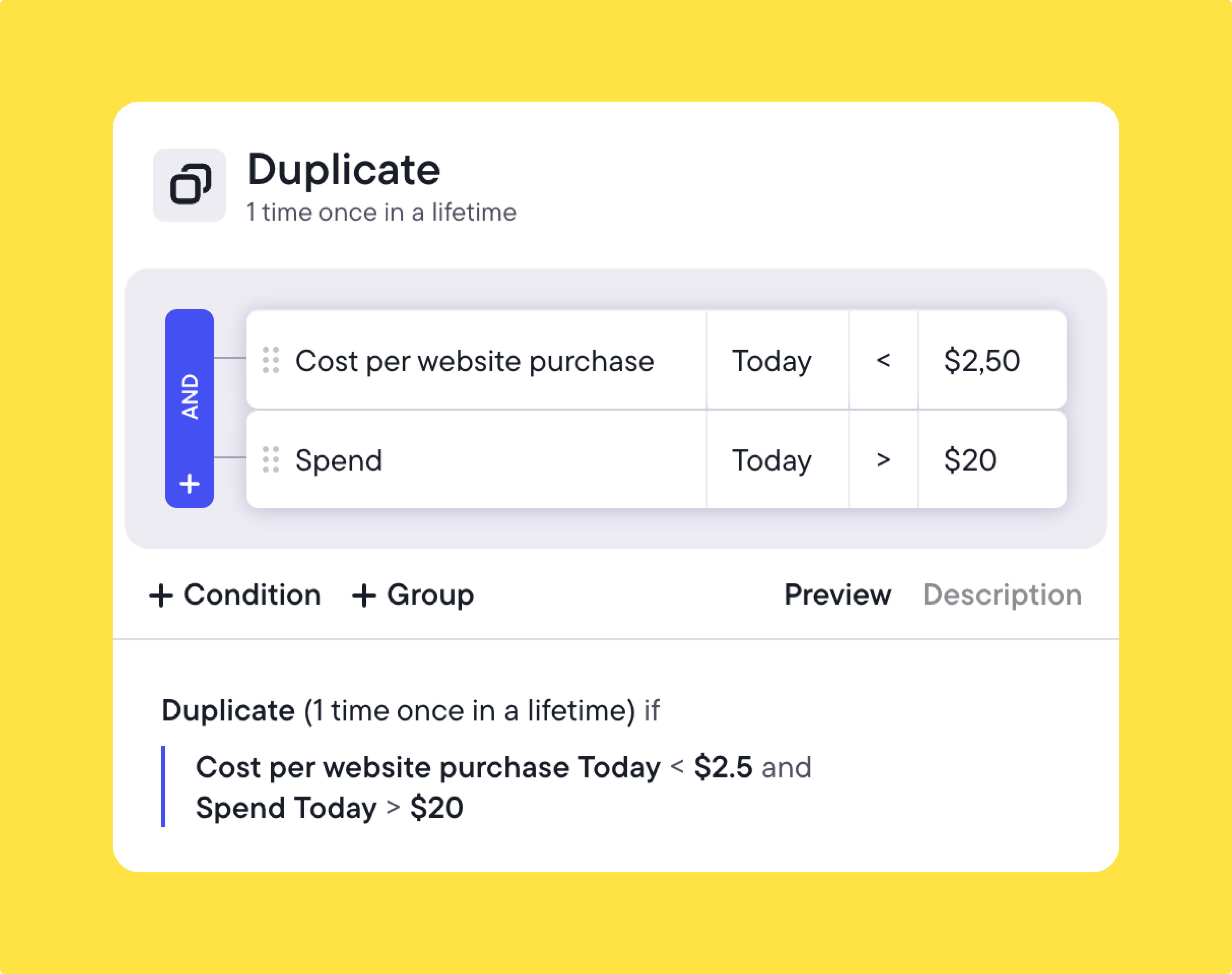 birch meta ads rules with duplicate ad set rule