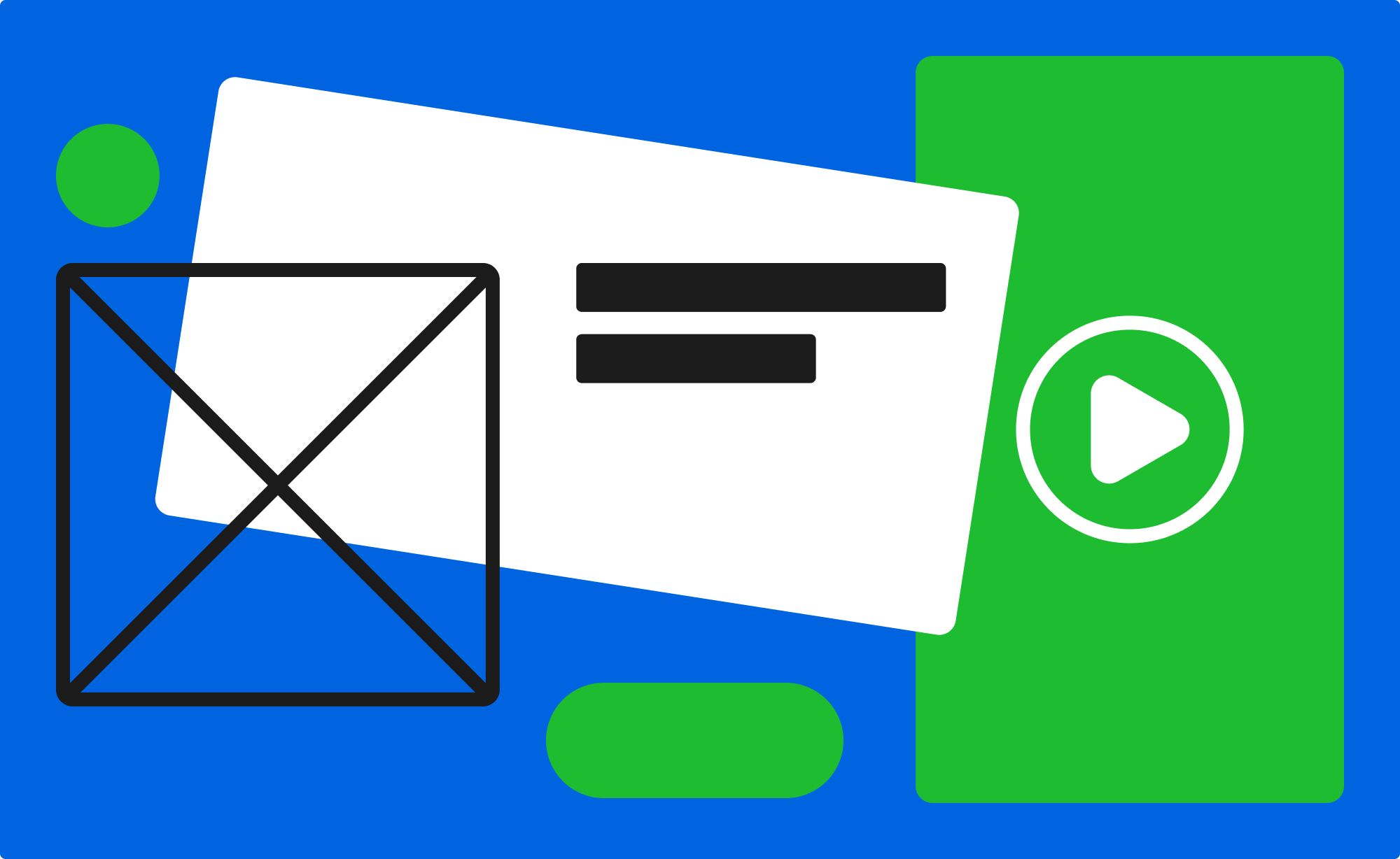 Illustration of various creative formats, including vertical and horizontal videos, as well as static ads.