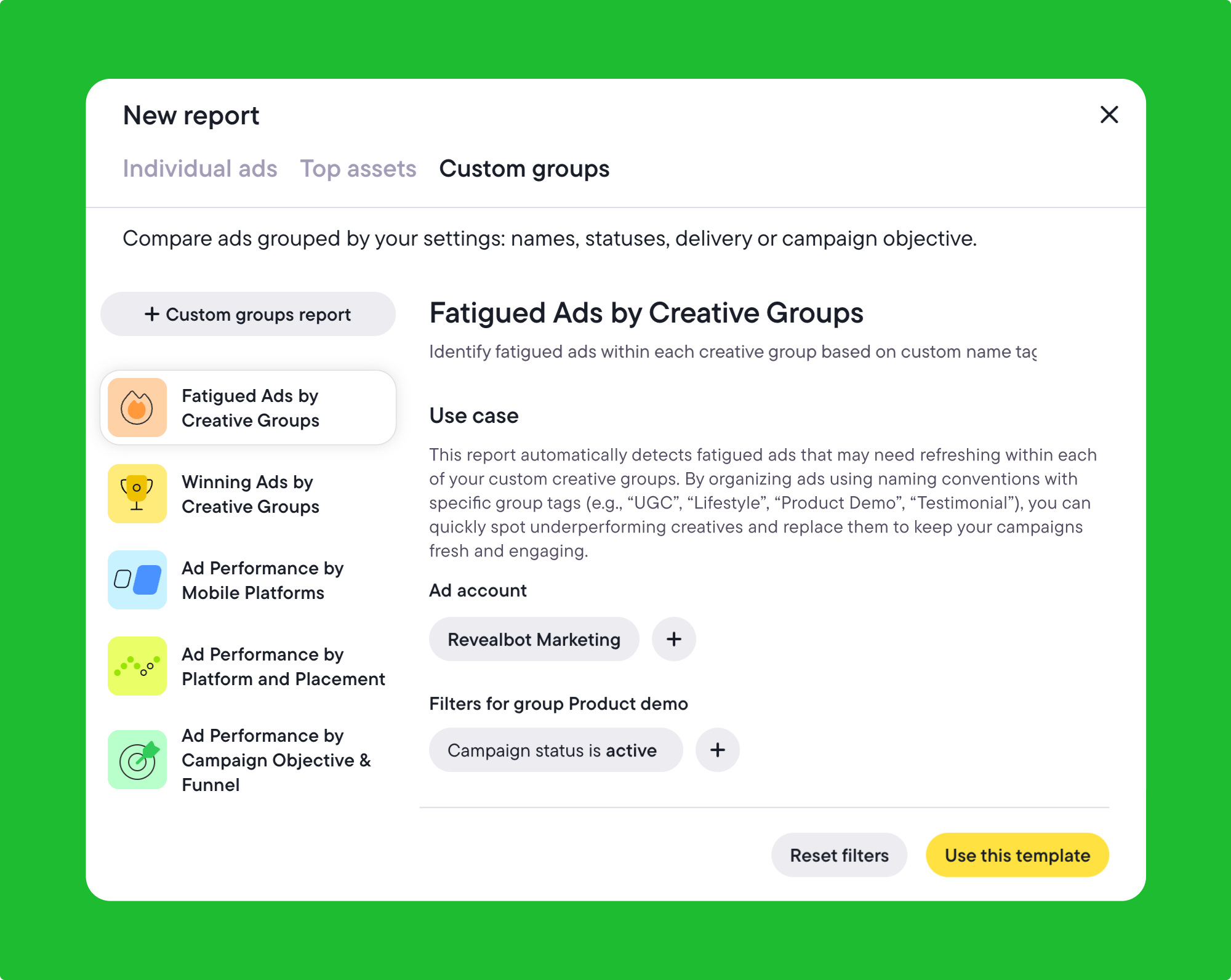 Visualization of the Bïrch Explorer new report creation process.