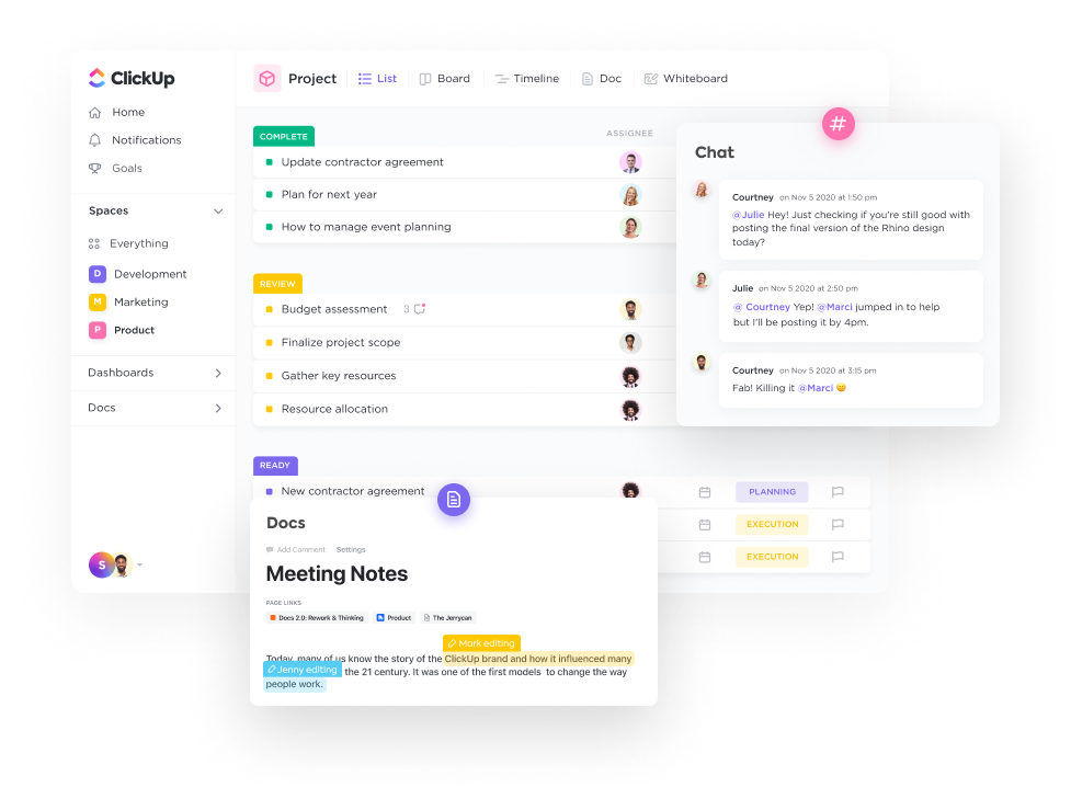 Click up Workspace Preview transparent
