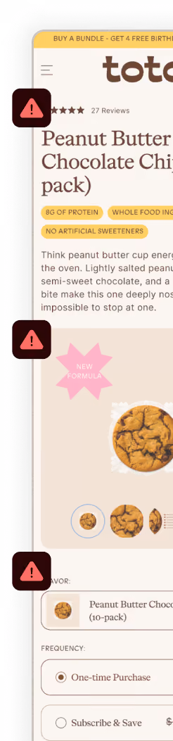 Replace: CRO audit screenshot