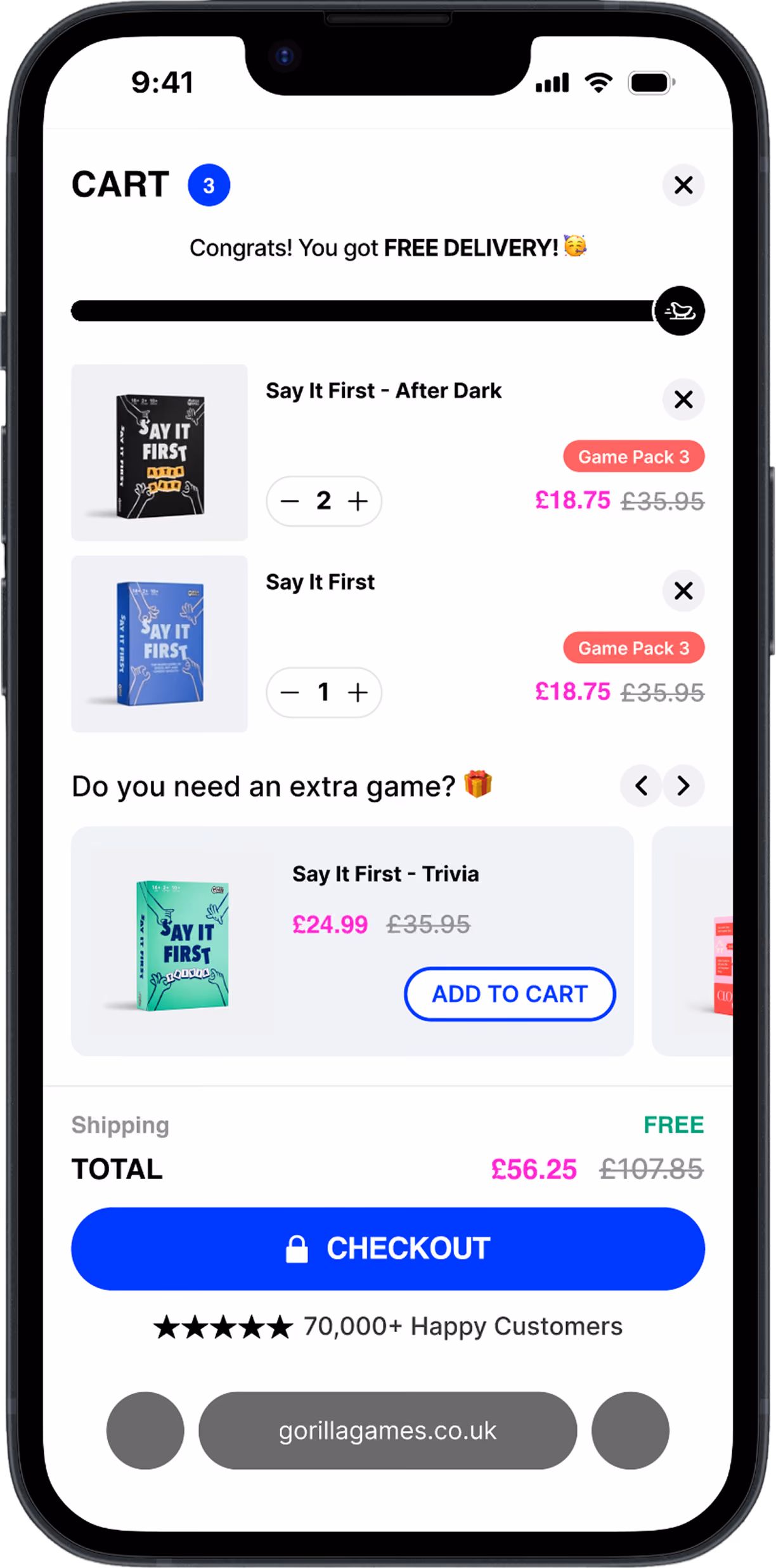 Games & hobbies product page before the redesign