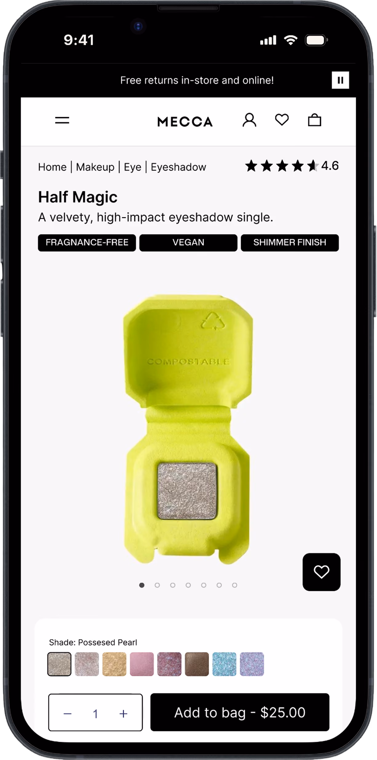 Beauty & cosmetics product page after the redesign