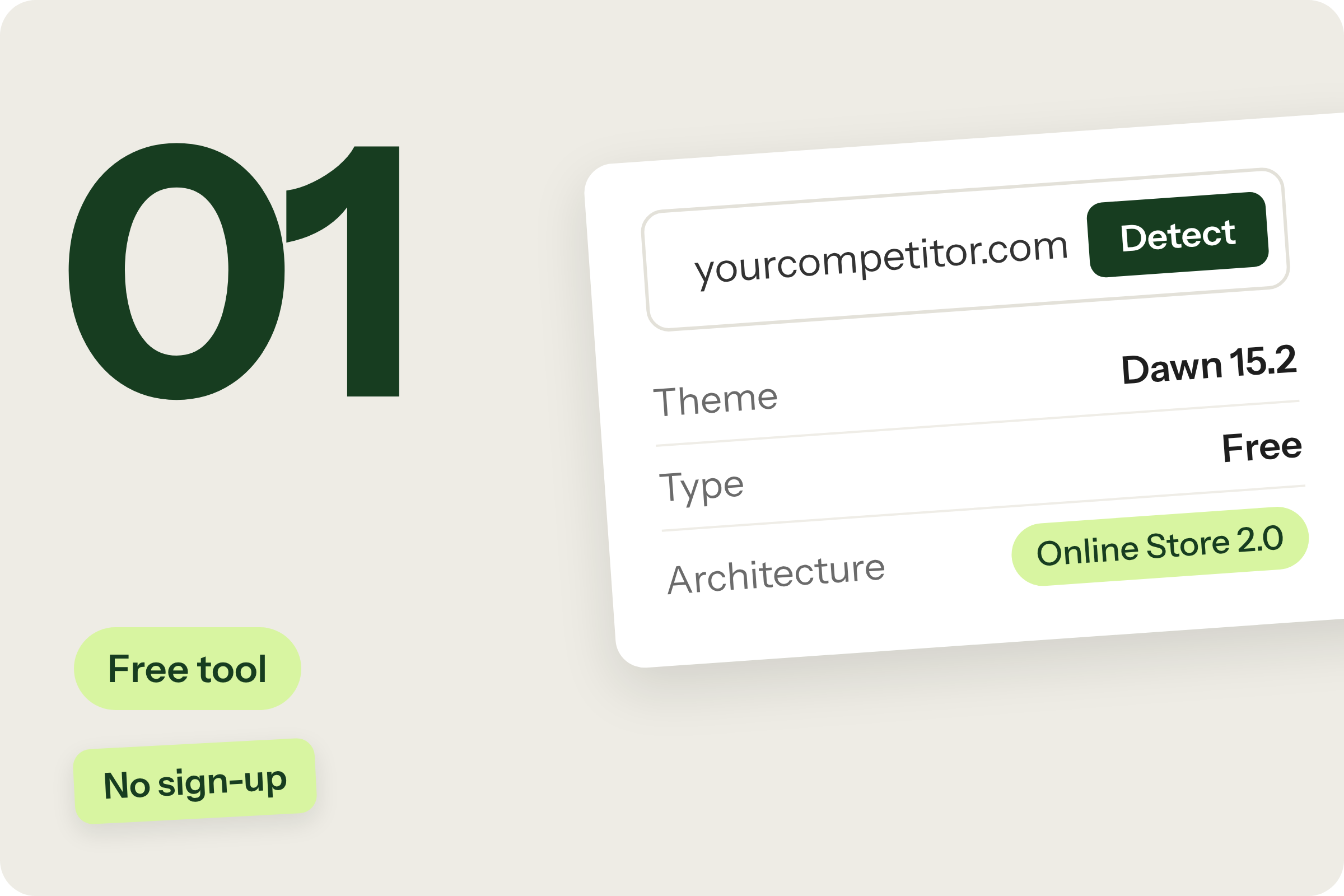 Shopify Theme Detector: paste a store URL and see the theme, type and architecture