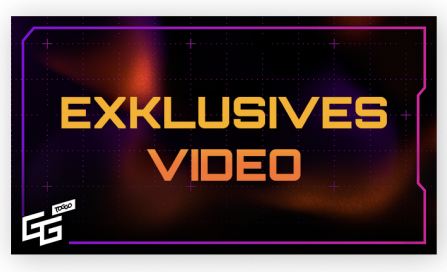 Text 'Exklusives Video' in orange mit diffusem wolkigen Hintergrund.