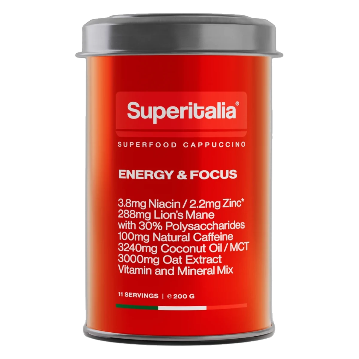 Superitalia Energy & Focus Superfood Cappuccino 200 g Dose