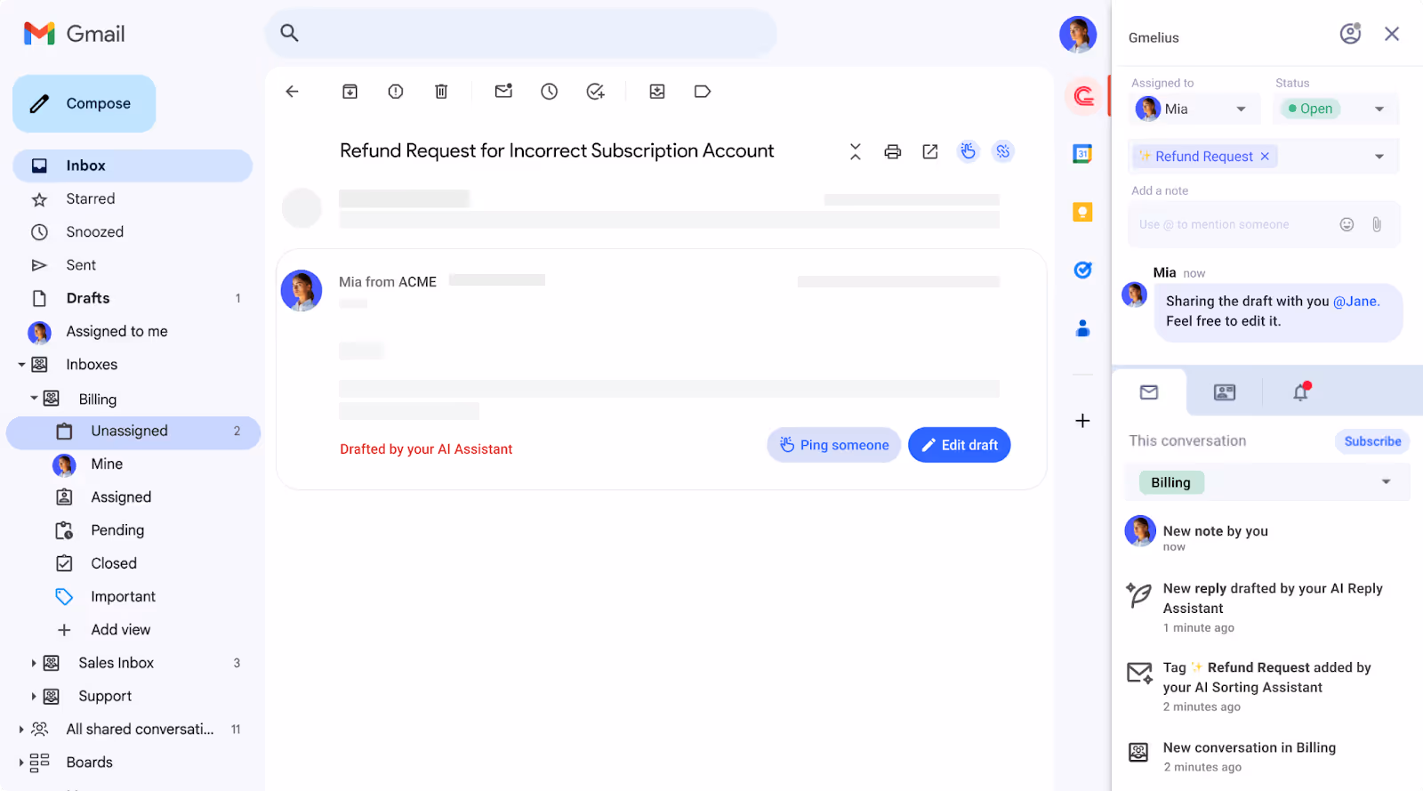Thanks to a Gmail-native UI, Gmelius is a good Fyxer alternative