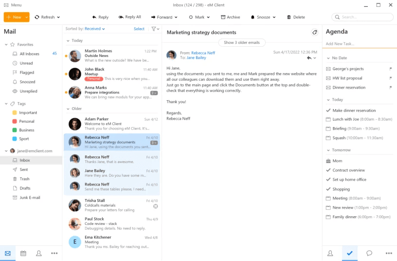 eM Client on desktop
