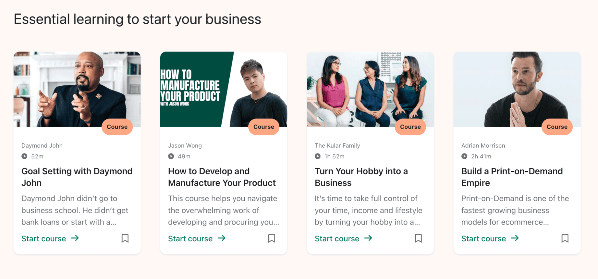 Shopify free online course for starting a business