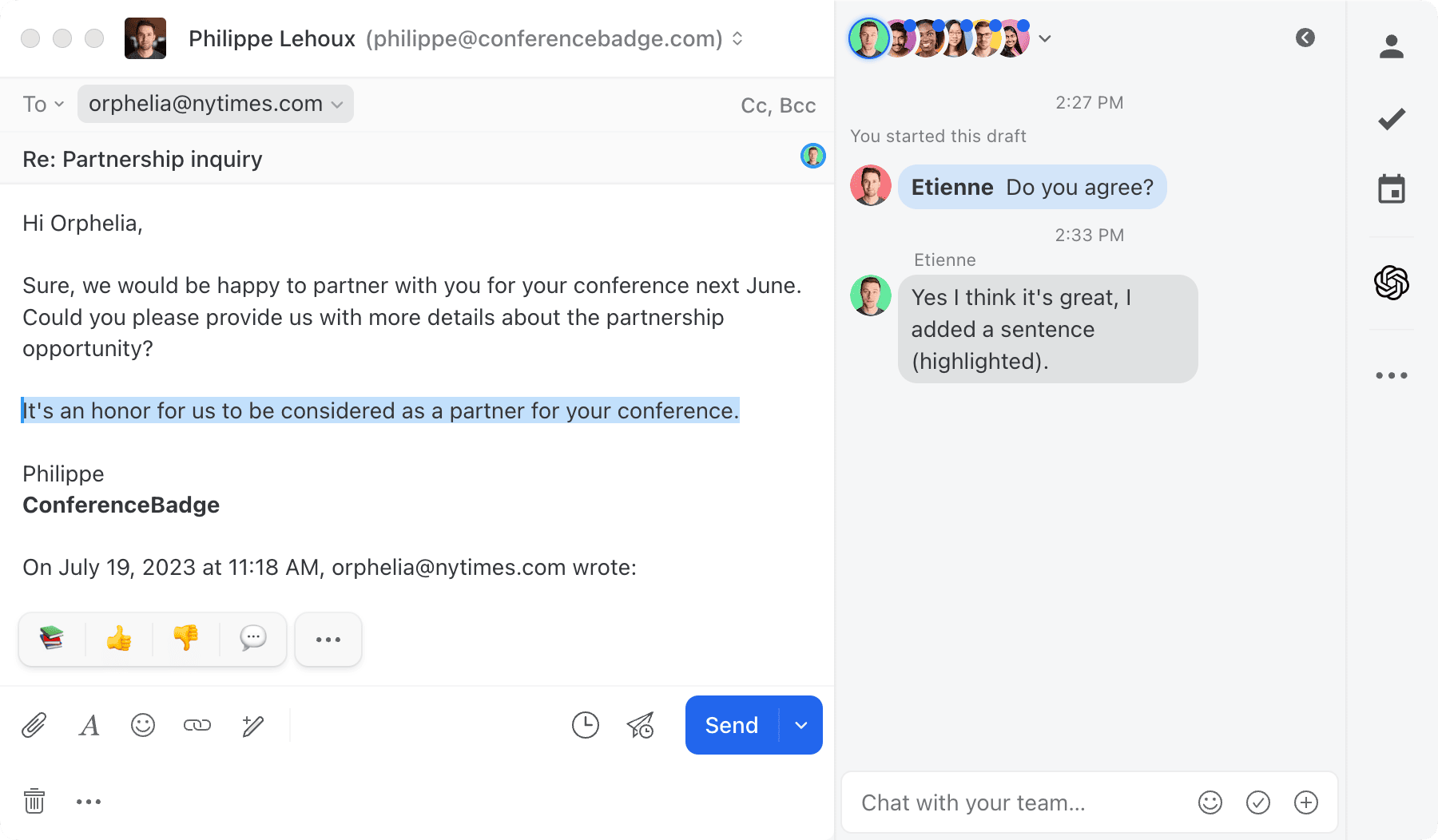 Missive collaborative composer