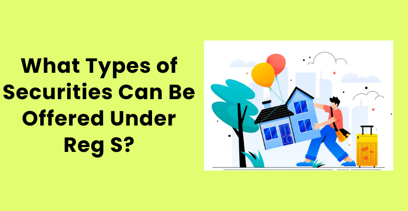 Types of securities offered under Regulation S – infographic by Growth Turbine, an equity crowdfunding agency – including equity, debt, convertible notes, and hybrid instruments for offshore investors.