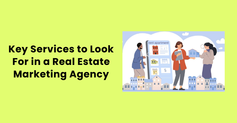 Key services offered by a real estate marketing agency – including property branding, digital advertising, content creation, lead generation, and social media management – featured by Growth Turbine, a leading equity crowdfunding agency.