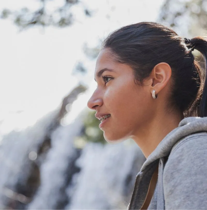 Young person looking into the distance