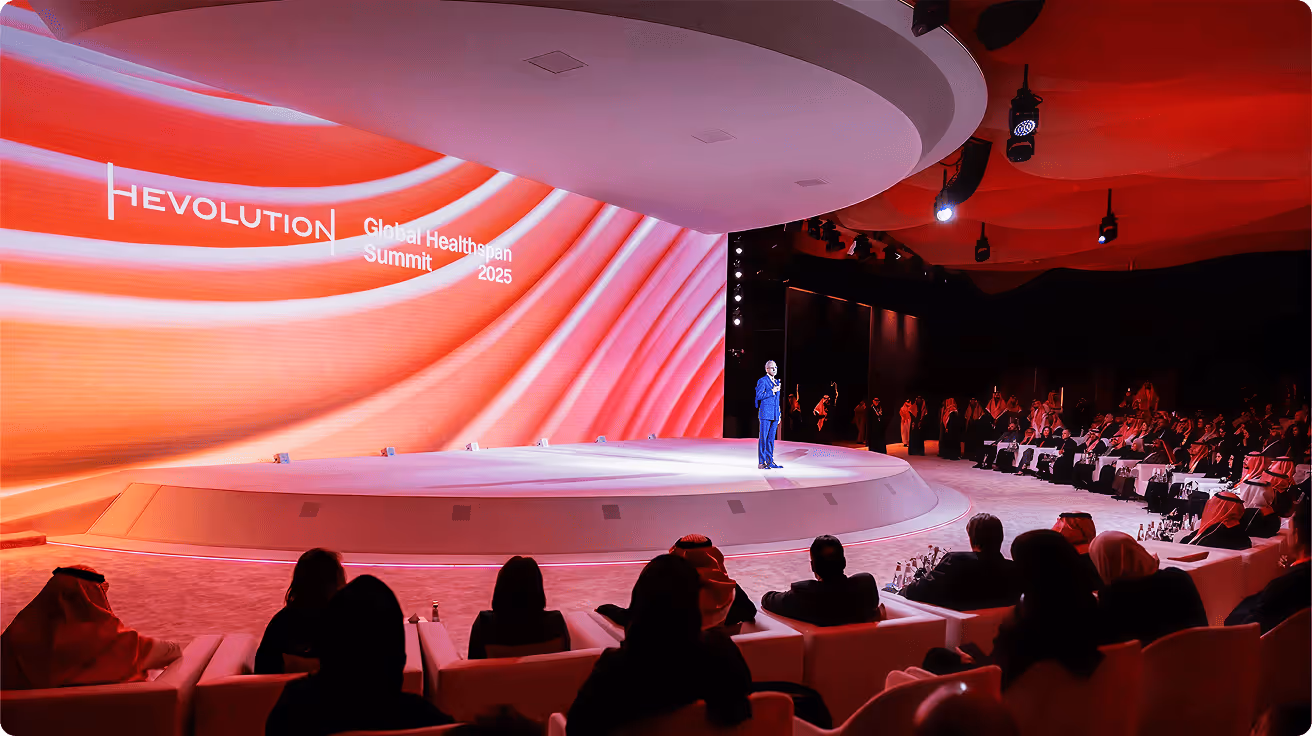 Hevolution Global Healthspan Summit 2025 opening photography with attendees.
