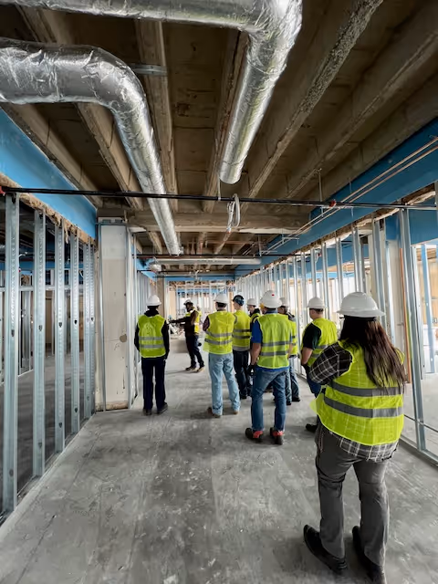 Electrician working on site