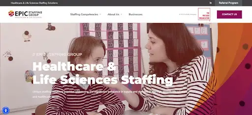 Healthcare and life sciences staffing provider across specialties.