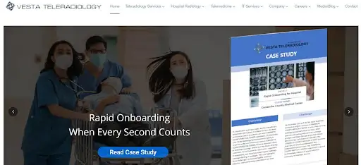 Vesta Teleradiology rapid onboarding services ensuring timely interventional radiology support.