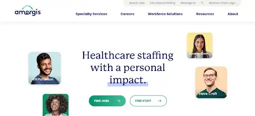 Amergis provides healthcare staffing solutions with a focus on personal impact.