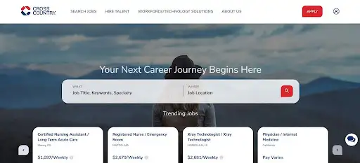National staffing company connecting nurses, physicians, and allied staff.