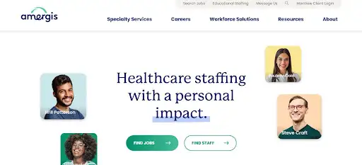Amergis provides national healthcare staffing with broad service options.