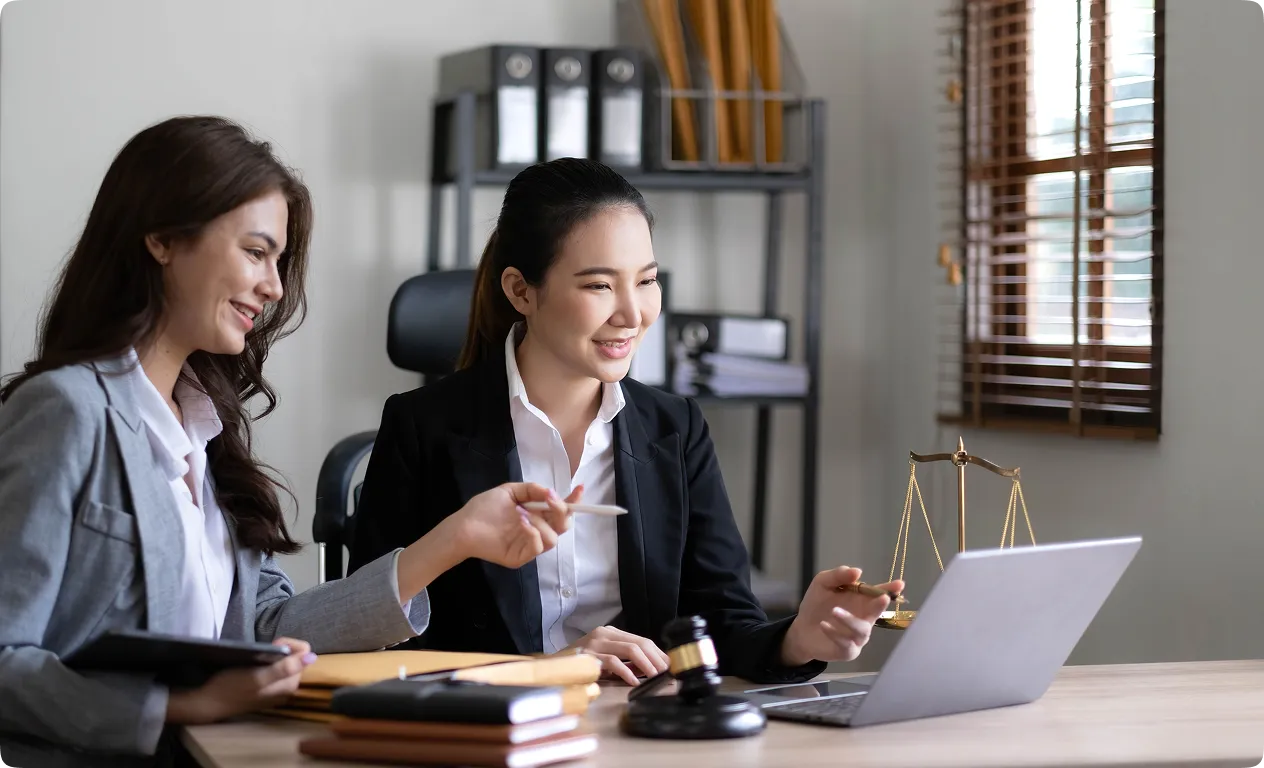 group of people talking in office