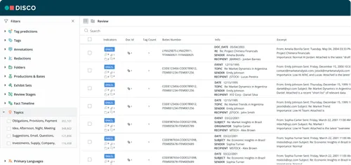 Screenshot of AI legal document review features using Cecilia AI auto review”