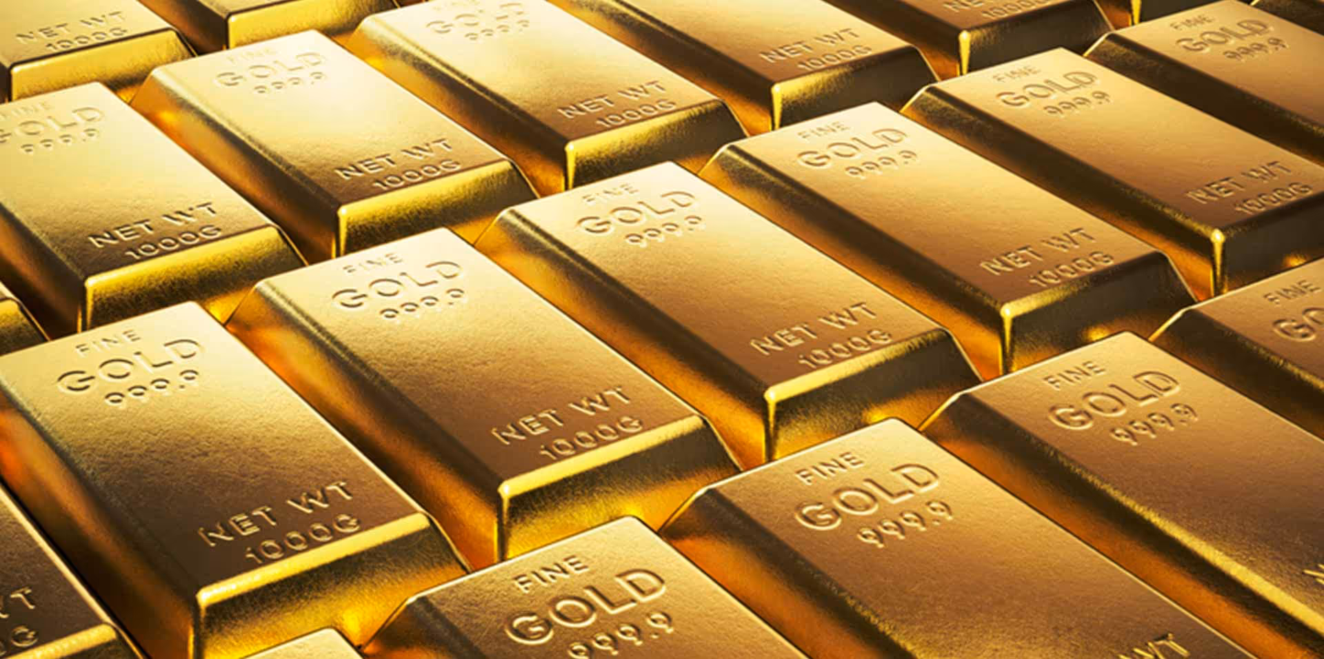 Gold-bars-stacked-in-rows