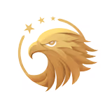 A gold eagle with three star icon