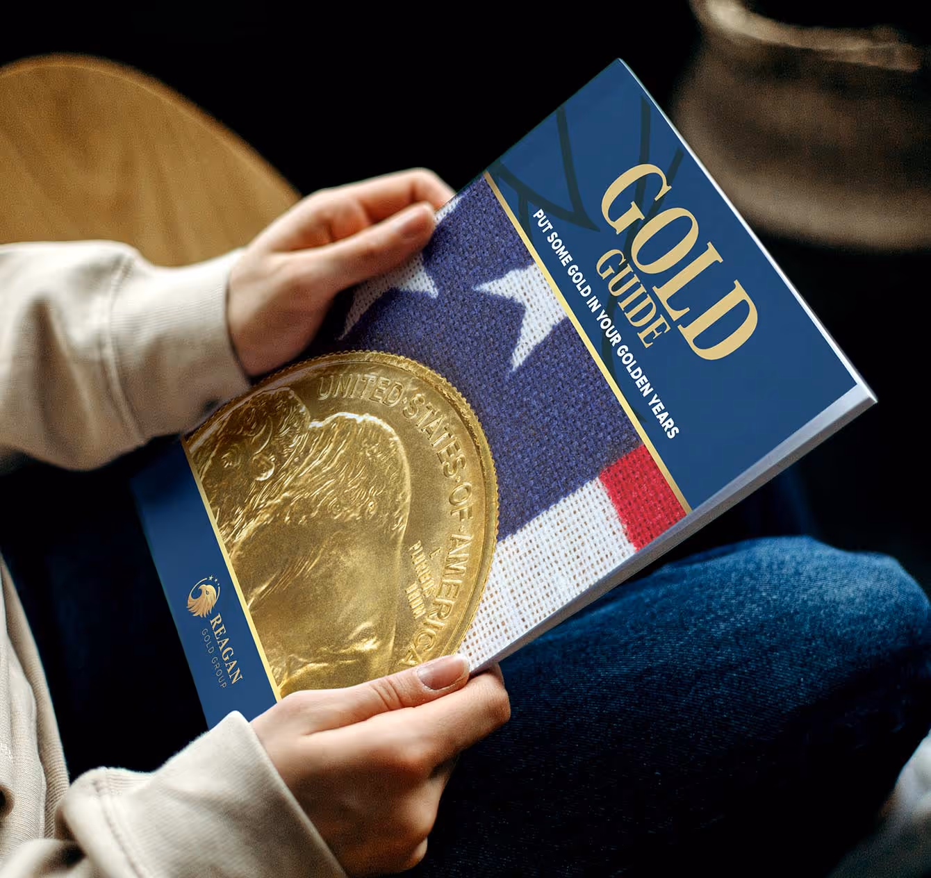 Person holding RGG Gold Guide