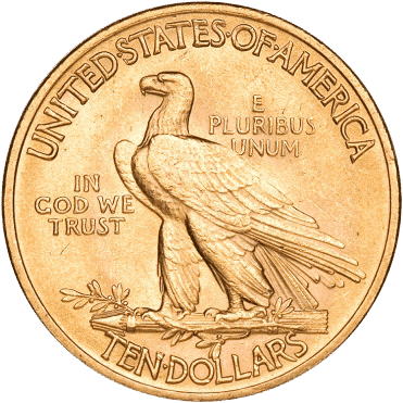 Indian Head $10 Gold Coin reverse