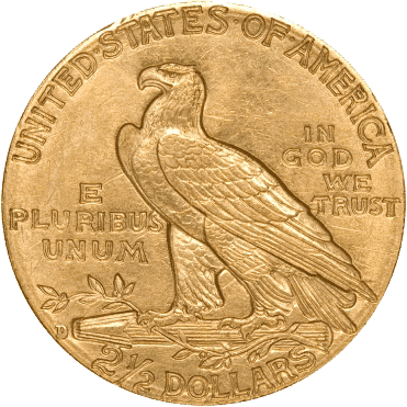 Indian Head $2.50 Gold Coin reverse