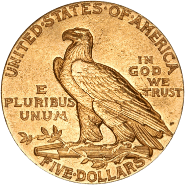 Indian Head $5 Gold Coin reverse