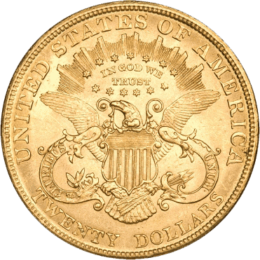 Liberty Head $20 Gold Coin reverse