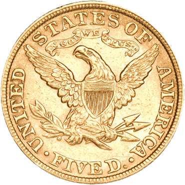 Liberty Head $5 Gold Coin reverse
