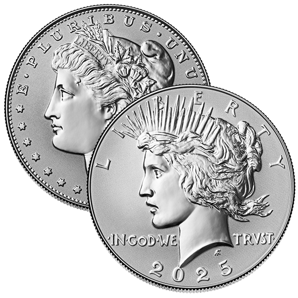 Morgan and Peace Dollar Reverse Proof Two-Coin Set