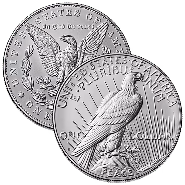 Morgan & Peace Reverse Proof Two-Coin Set reverse