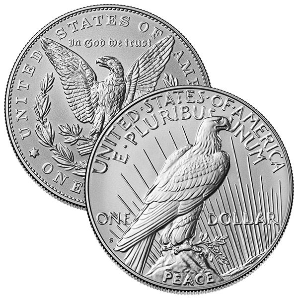 Morgan & Peace Reverse Proof Two-Coin Set reverse