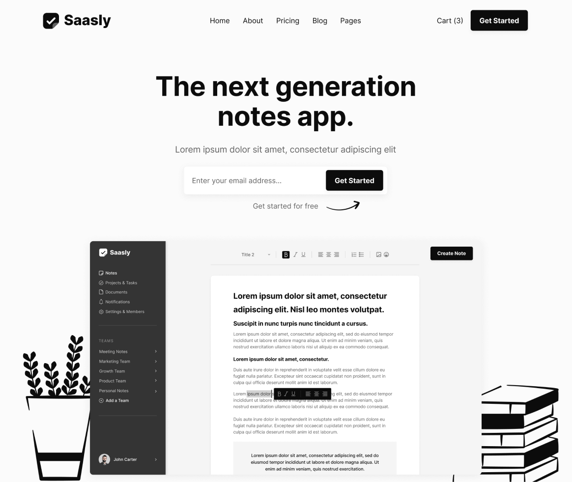 Saasly - Home page - SaaS Webflow Template